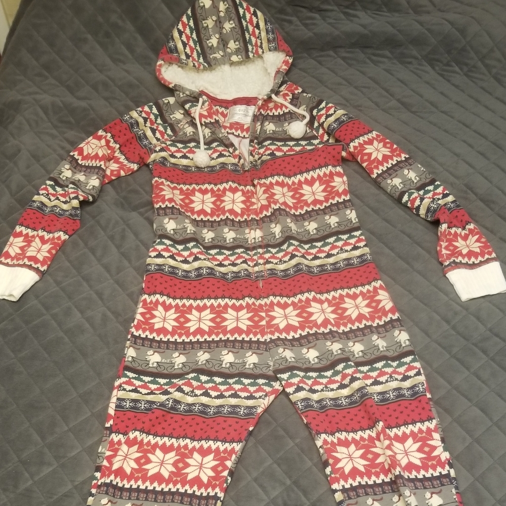 Abercrombie + Fitch Sleepware Collection Snowflake Onesie M/L - Picture 3 of 8